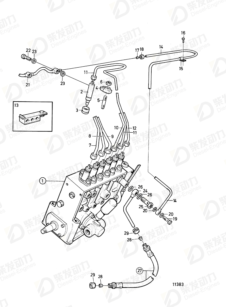 volvo penta Fitting nut 956980 Drawing volvo penta Fitting nut 956980 Drawing